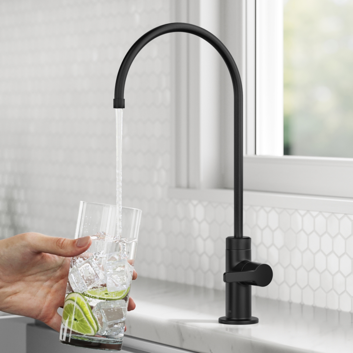 Picture of Kraus FF-103MB Oletto Single Handle Drinking Water Filter Faucet for Reverse Osmosis or Water Filtration System - Matte Black