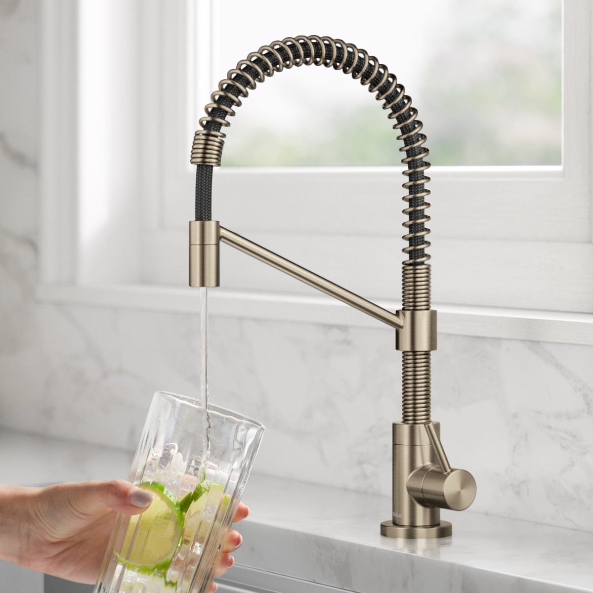 Picture of Kraus FS-1000-FF-104SFACB Purita 2-Stage Under-Sink Filtration System with Bolden Single Handle Drinking Water Filter Faucet&#44; Spot-Free Antique Champagne Bronze