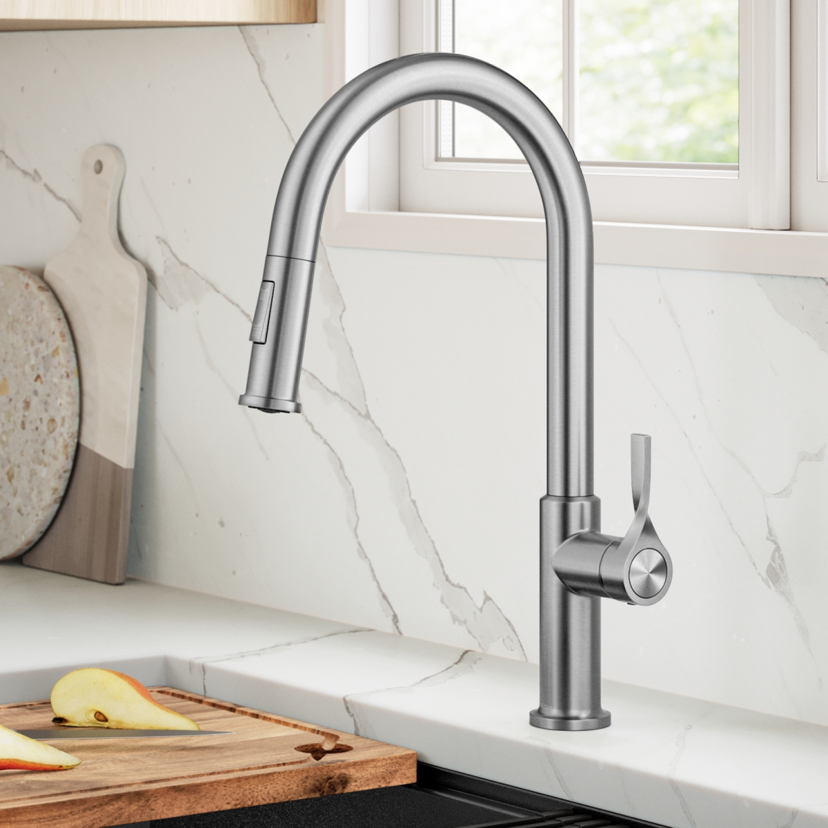 Picture of Kraus KPF-2840SFS Torak 2-Function Single Handle Pull Down Kitchen Faucet in Spot-Free Stainless Steel - 16.75 in.