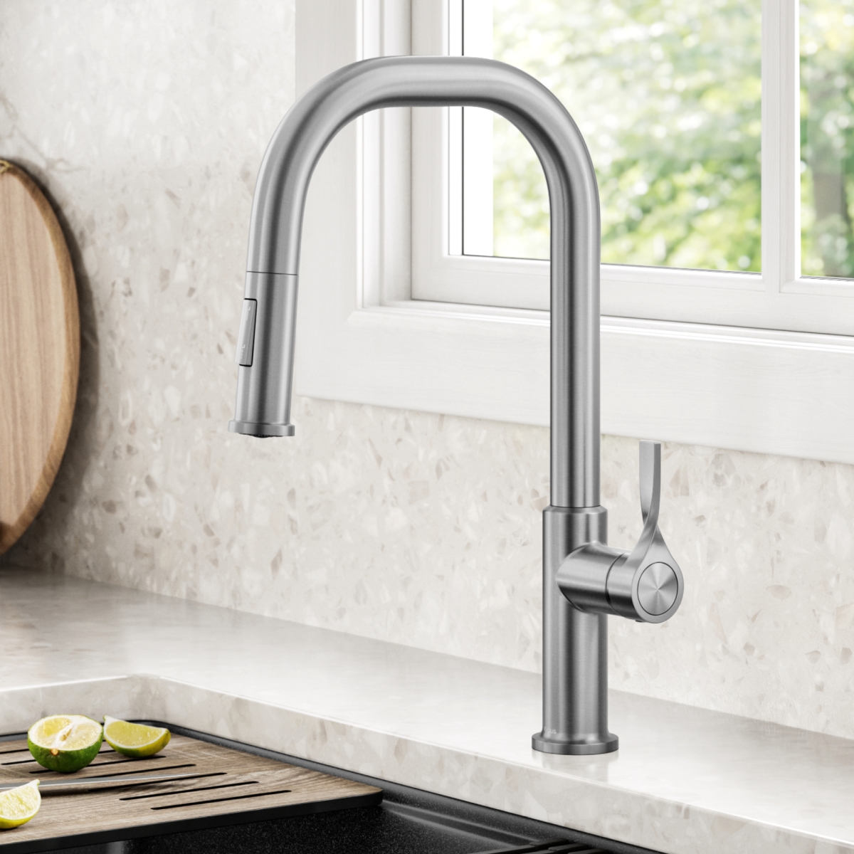 Picture of Kraus KPF-2841SFS Torak 2-Function Single Handle Pull Down Kitchen Faucet in Spot-Free Stainless Steel
