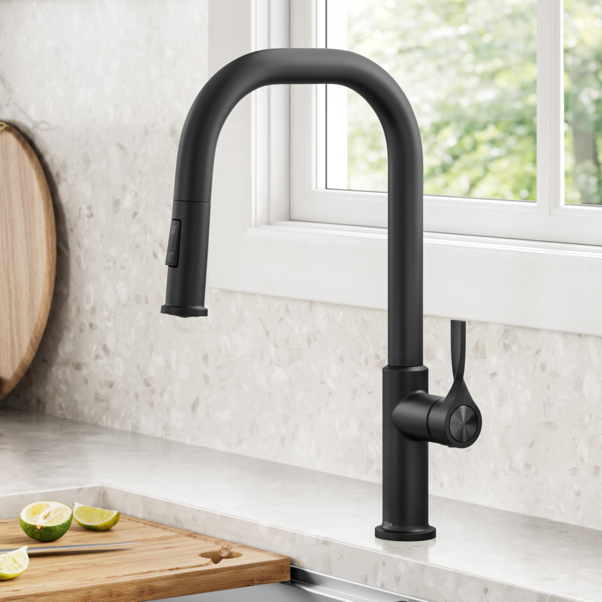 Picture of Kraus KPF-2841MB Torak 2-Function Single Handle Pull Down Kitchen Faucet in Matte Black