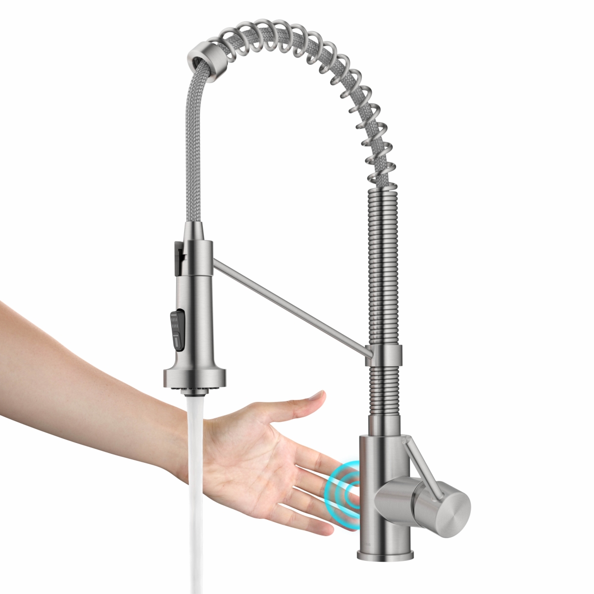 Picture of Kraus KSF-1610SFS Bolden Touchless Sensor Commercial Style 2-Function Single Handle Pull Down Kitchen Faucet&#44; Spot-Free Stainless Steel
