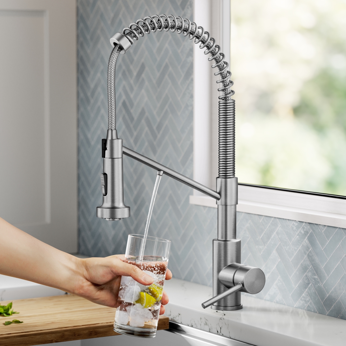 Picture of Kraus KFF-1610SFS Bolden 2-in-1 Commercial Style Pull Down Single Handle Water Filter Kitchen Faucet for Reverse Osmosis or Water Filtration System&#44; Spot-Free Stainless Steel