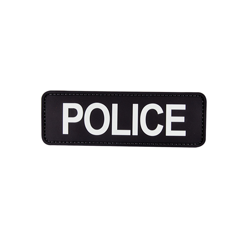 TSP-6619000 Morale Patch, Police 6 x 2, Black with White