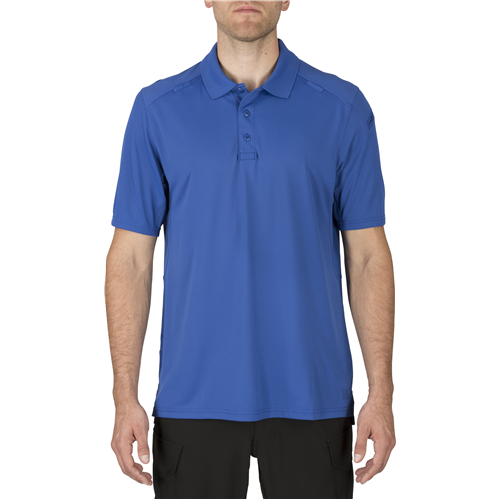 Men's Tactical Polo Shirt, 100% Polyester, Button, 0 Pocket(s), Royal Blue, XL