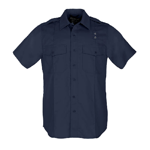 Picture of 5.11 Tactical 5-711837502XLT Tall MenS PDU Short Sleeve Twill A-Class Shirt&#44; Midnight Navy - 2XL