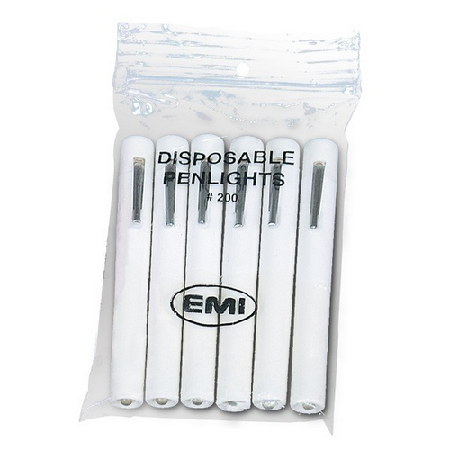 EMI-200 Disposable Penlights, White - Pack of 6