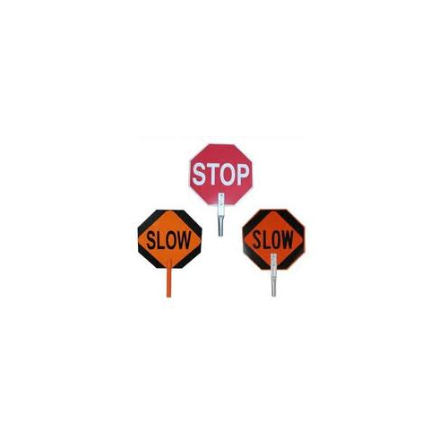 18 in. Stop & Slow Octagon Shape Paddle Sign