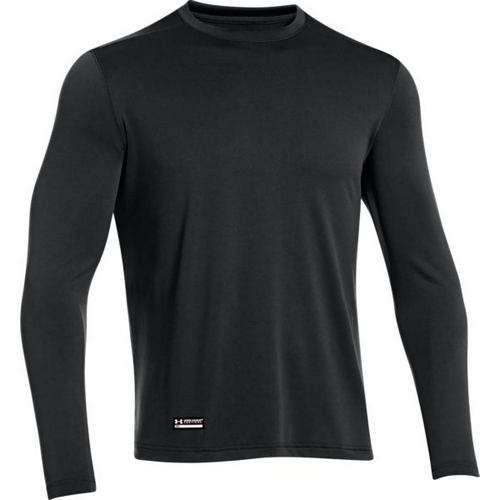Under Armour 1248196001MD Mens UA Tech Tactical Long Sleeve T-Shirt, Black - Medium
