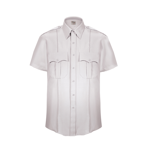 ELB-Z3310N-15.5 TexTrop 2 Short Sleeve Shirt with Zippered - White, Size 15.5