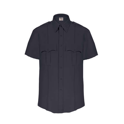 ELB-Z3314N-16.5 TexTrop 2 Short Sleeve Shirt with Zippered - Navy, Size 16.5