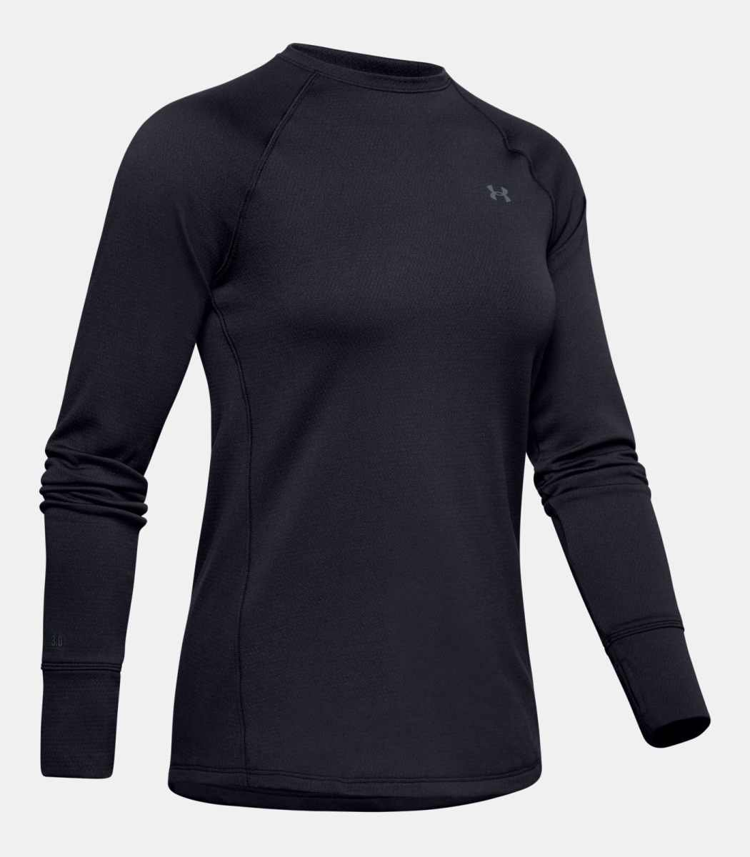 Under Armour Whitetail ColdGear Base Long Sleeve Crew Top 3.0 Black/Pitch Gray 1343320-001 Top, Small