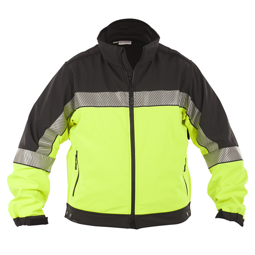 ELB-SH3708HV-M-R Block Soft Shell Jacket - Shield - Black & Hi Vis, Medium