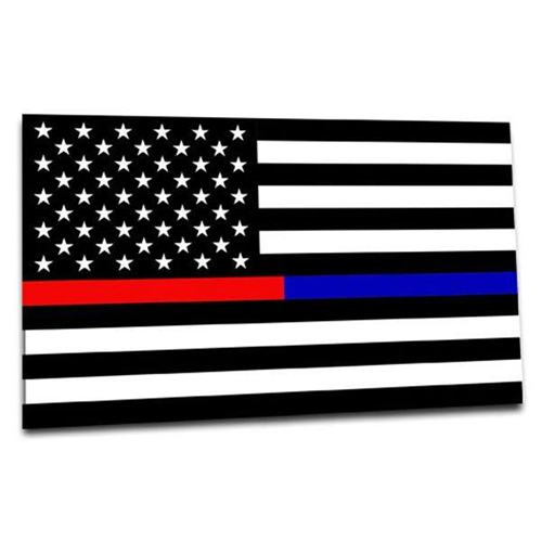 TBL-TRBL-S-AMERICAN-46 Thin Red & Blue Line American Sticker, 4 x 6 in.