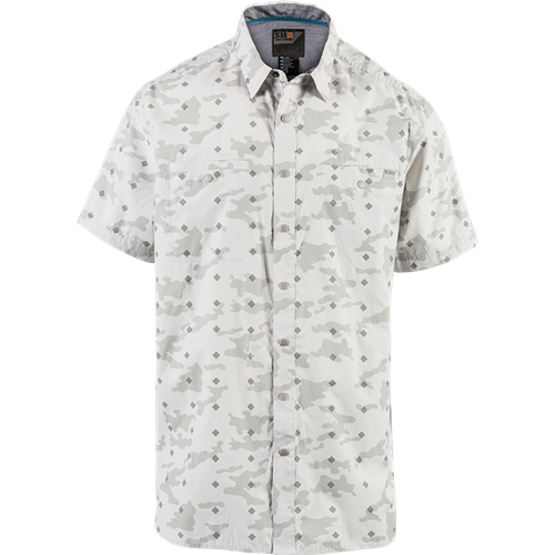 5-71377257S Crestline Camo Short Sleeve Shirt, Pebble - Small