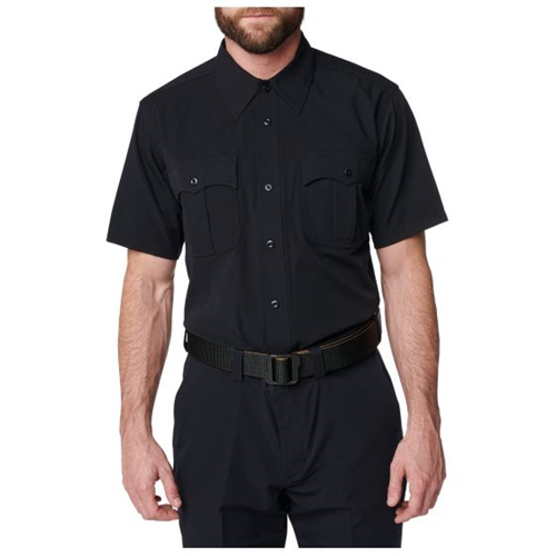 5-71381750XLR Regular Class A Polyestrer Wool Twill Flex-Tac Short Sleeve Tops - Midnight Navy, Extra Large