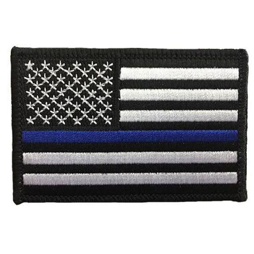 Picture of Thin Blue Line TBL-PTC-1 2 x 3 in. Thin Blue Line American Flag Patch&#44; cloth hook and eye