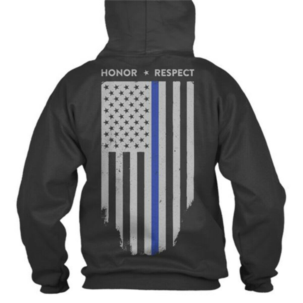 Honor & Respect Hoodie, Black &  Flag - Small