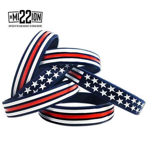 TBL-RWB-AM-BR 8 in. American Flag Bracelet - Red, White & Blue