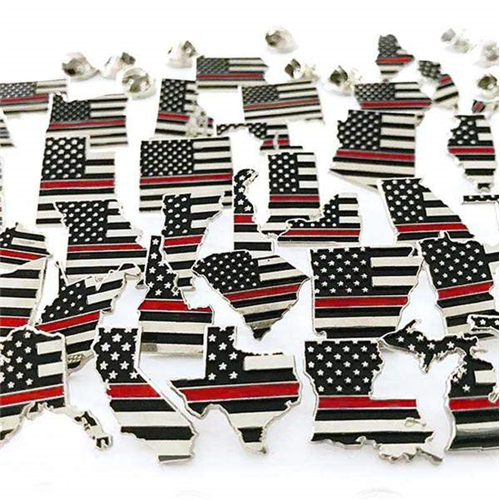 TBL-NY-TRL-PIN New York, Thin Red Line American Flag Pin