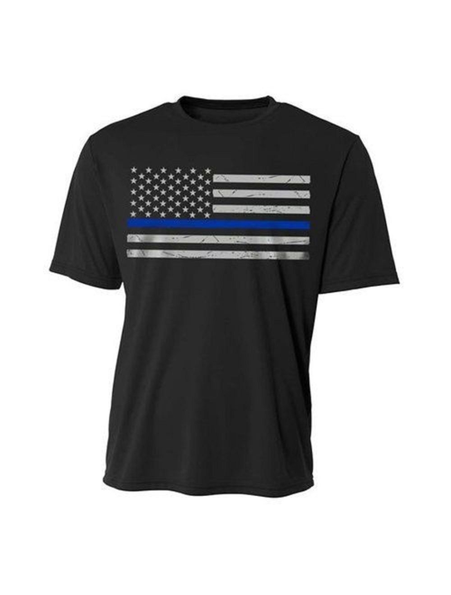 Mens Performance Polyester Classic T-Shirt, Black - Large