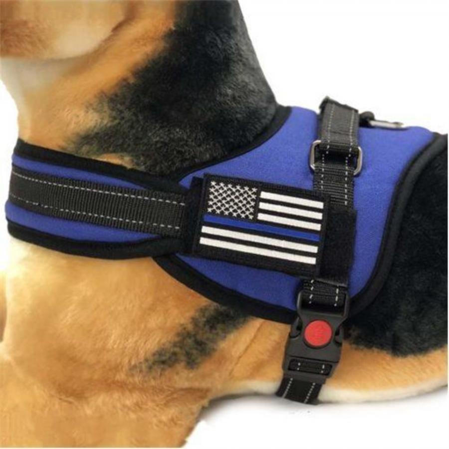 Picture of Thin Blue Line TBL-DOG-HARN-TBL-LG-KIT Dog Harness with Patch&#44; Thin Blue Line - Large
