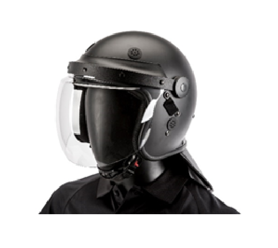 Picture of Haven Gear HG-HMAT-B Riot Helmet with Bubble Face Shield - Black