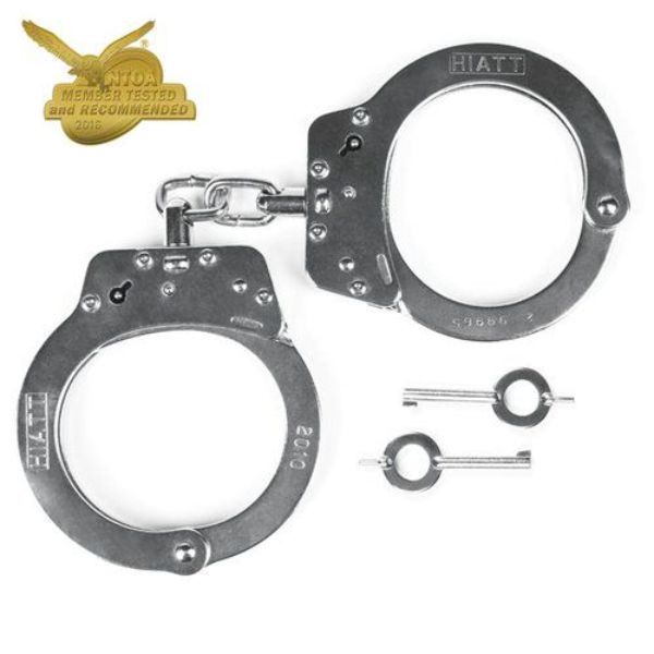 HH-2010-HD Nickel Chain Handcuffs with Double Key Hole