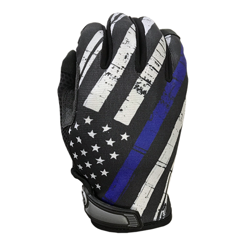 Blue Line Flag Unlined Full Finger Gloves - Small