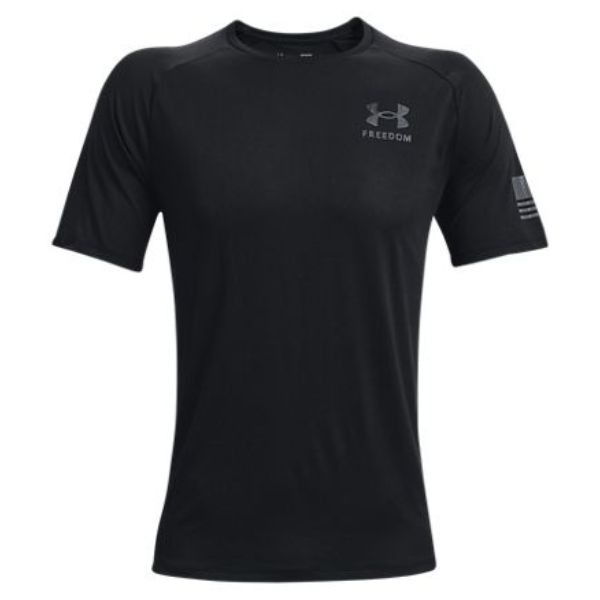 Under Armour  Mens Freedom Tech Short Sleeve T-Shirt, Black & Pitch Grey - Medium -  Inner Armour, UN733049