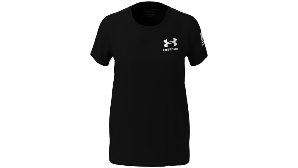 Under Armour 1370814001XL New Womens Freedom Flag Short Sleeve T-Shirt, Black & White - Extra Large