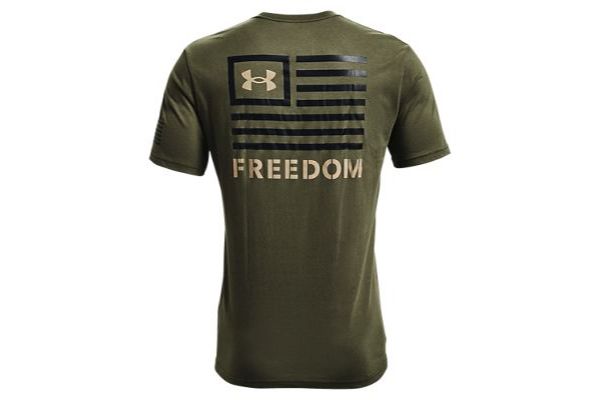 Picture of Under Armour 13708183903X New Freedom Banner Short Sleeve T-Shirt&#44; Marine OD Green & Black - 3X