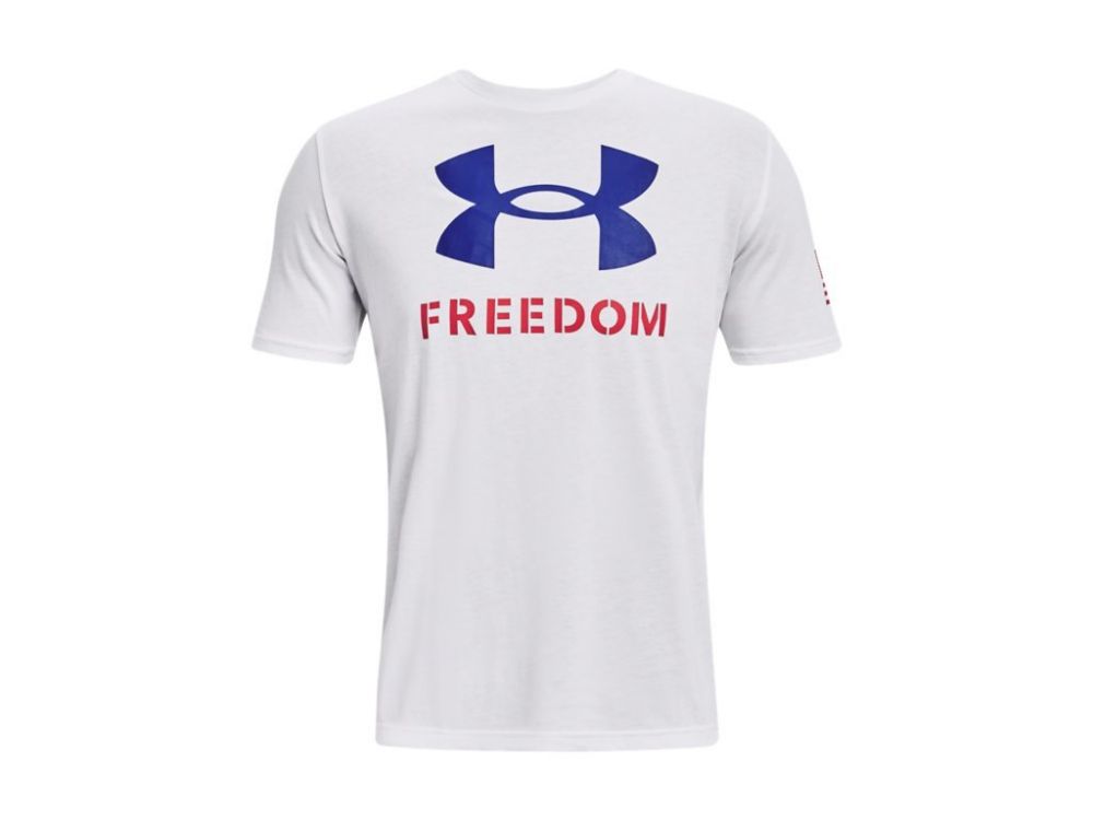 Under Armour 1370811001LG Mens New Freedom Logo T-Shirt, Black & White - Large -  Inner Armour