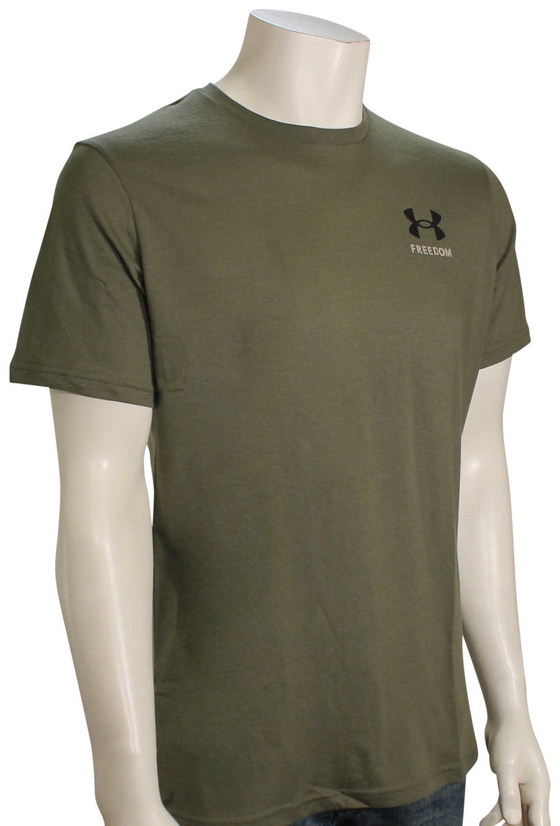 Picture of Under Armour 13708183902X New Freedom Banner Short Sleeve T-Shirt&#44; Marine OD Green & Black - 2X