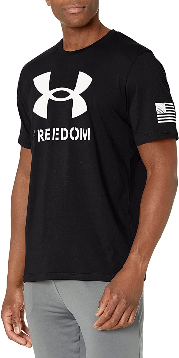 Under Armour 1370811001SM Men New Freedom Logo T-Shirt, Black & White - Small -  Inner Armour