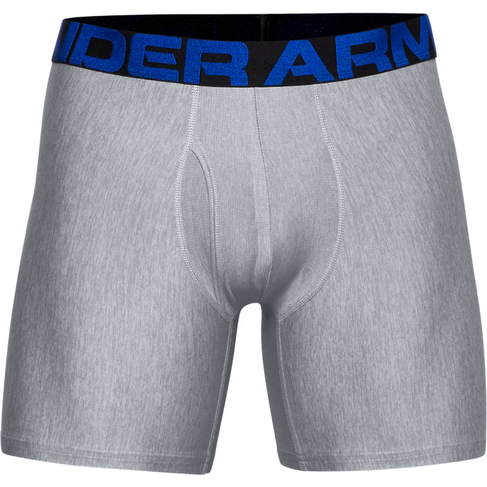 Picture of Under Armour 13636194083X 6 in. Tech Boxer Briefs&#44; Academy & Mod Gray Heather - 3XL - Pack of 2