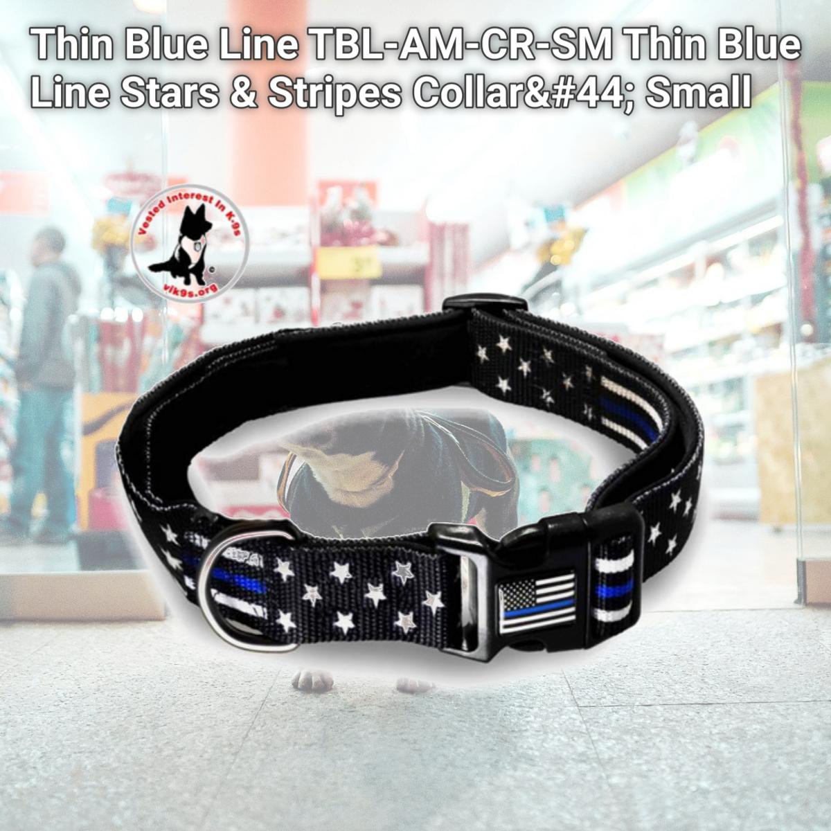 Picture of Thin Blue Line TBL-AM-CR-SM Thin Blue Line Stars & Stripes Collar&#44; Small