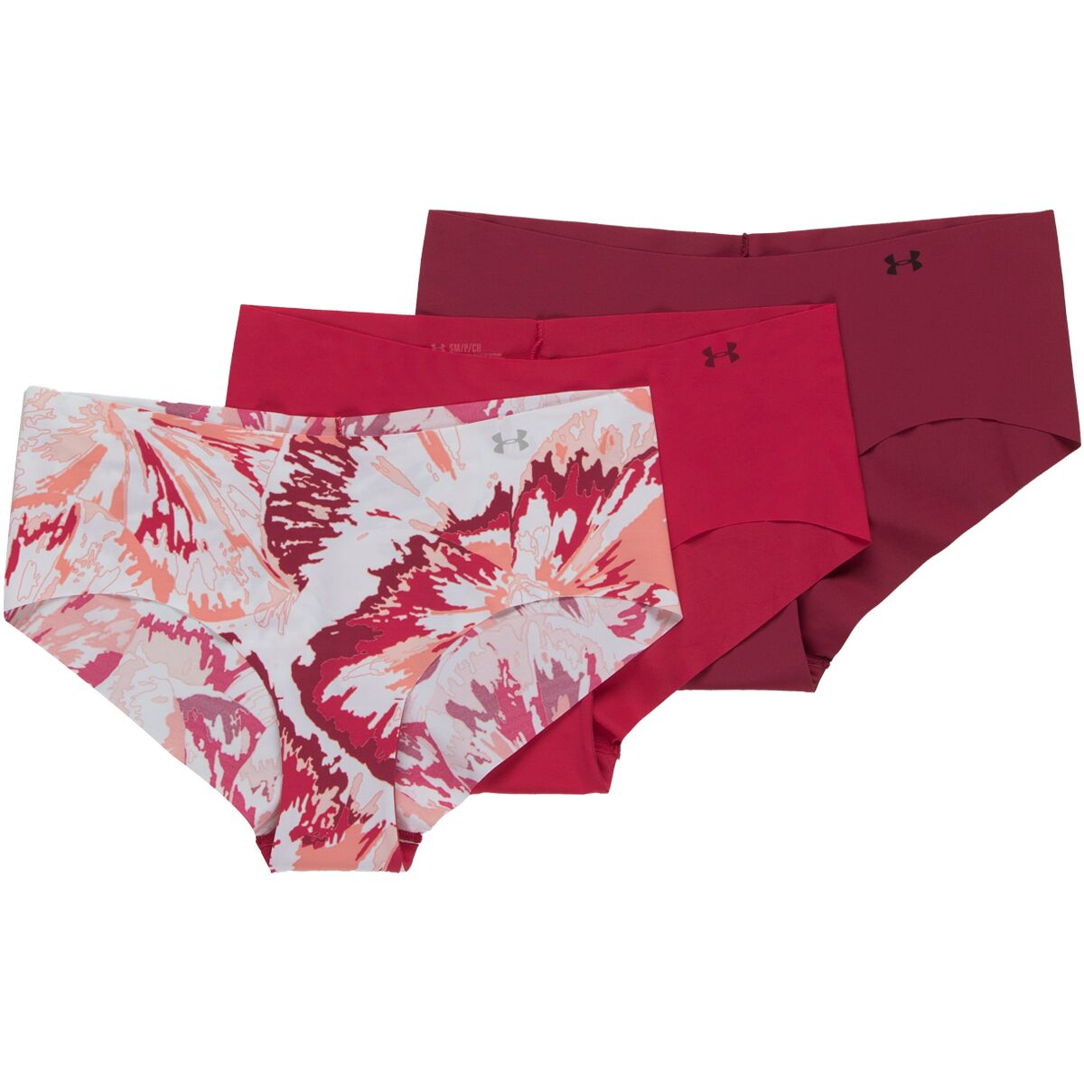 Picture of Under Armour 1325659656LG Pure Stretch Hipster Print Underwear for Women - Knock Out&#44; Black Rose & Black Rose - Large - Pack of 3