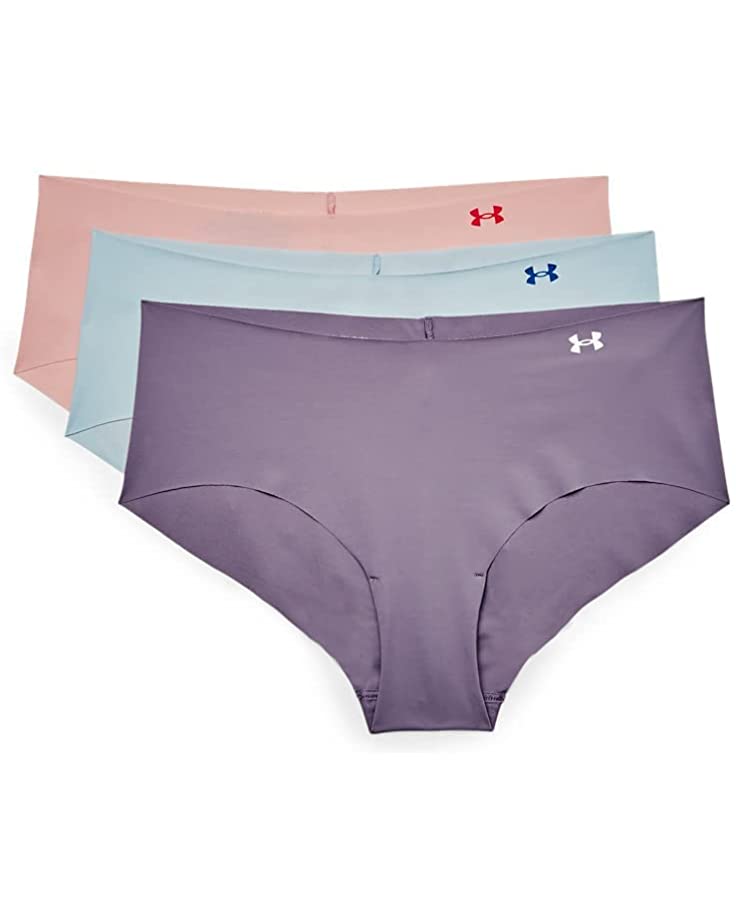 Picture of Under Armour 1325616530LG Pure Stretch Hipster Underwear for Women - Club Purple&#44; Breaker Blue & Retro Pink - Large - Pack of 3