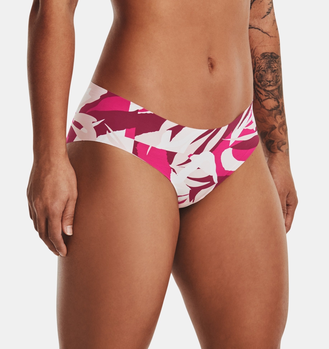Picture of Under Armour 1325659676XL Womens Pure Stretch Printed Hipster&#44; Retro Pink & Pink Note - Extra Large