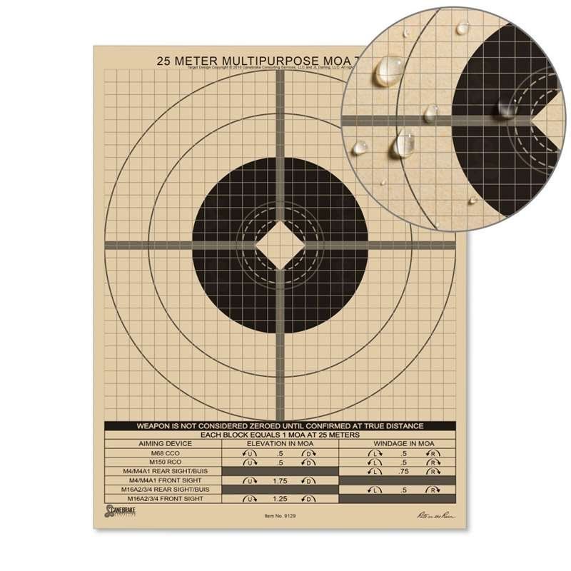 RIR-9129 25 M True-MOA, Multipurpose Zeroing Target