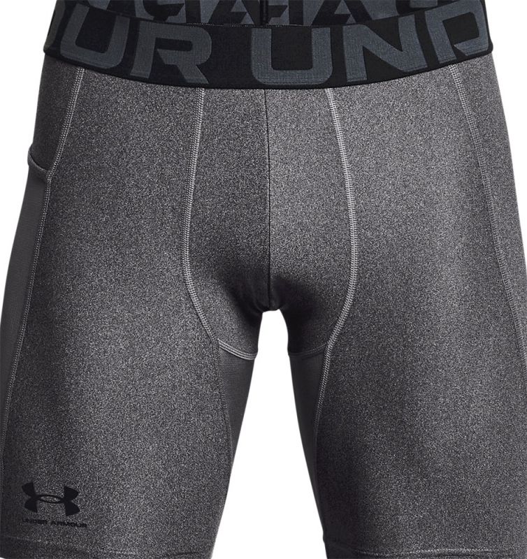 Picture of Under Armour 1361596090MD Mens HeatGear Armour Compression Shorts&#44; Carbon Heather & Black - Medium