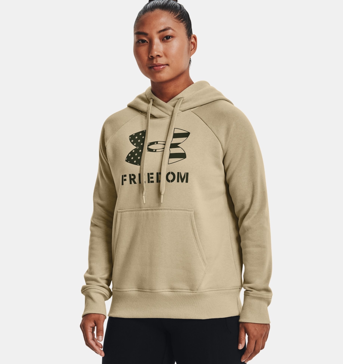 Under Armour 1370026290XS Womens Freedom Rival Hoodie, Desert Sand & Marine OD Green - Extra Small -  Inner Armour