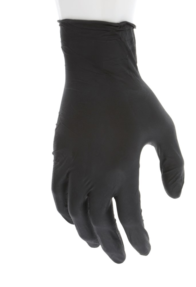 MCR-6061L 4 mil Thickness NitriShield Stealth Disposable Nitrile Gloves, Black - Large
