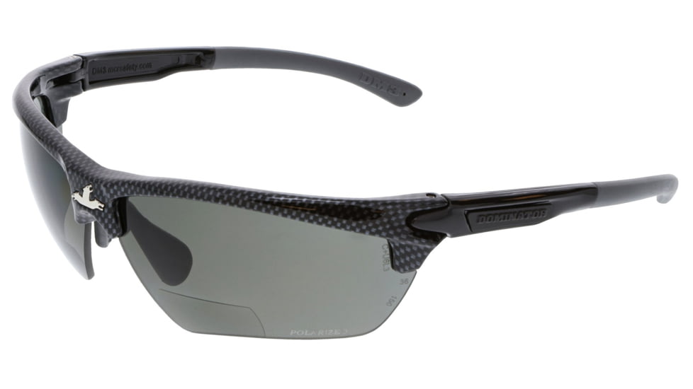 2.5 Polarized DM3 Dominator Magnifier Sunglasses with Gray Lens, Carbon Fiber