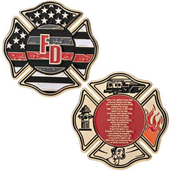 Firefighters Prayer Challenge Coin