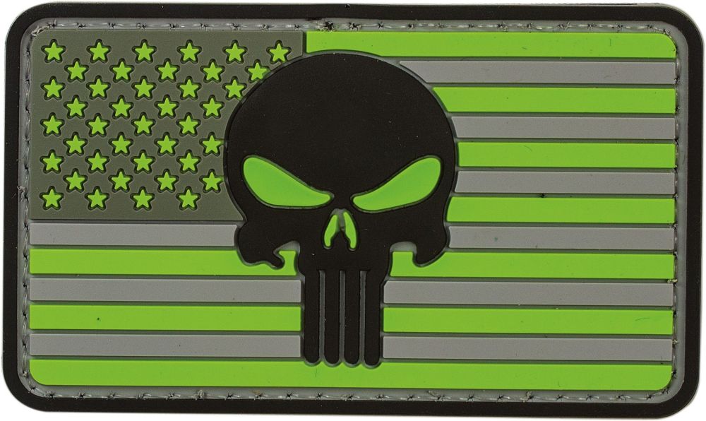 Picture of Voodoo Tactical VDT07-0813000000 Punisher Flag&#44; Hi-Viz Green & Gray