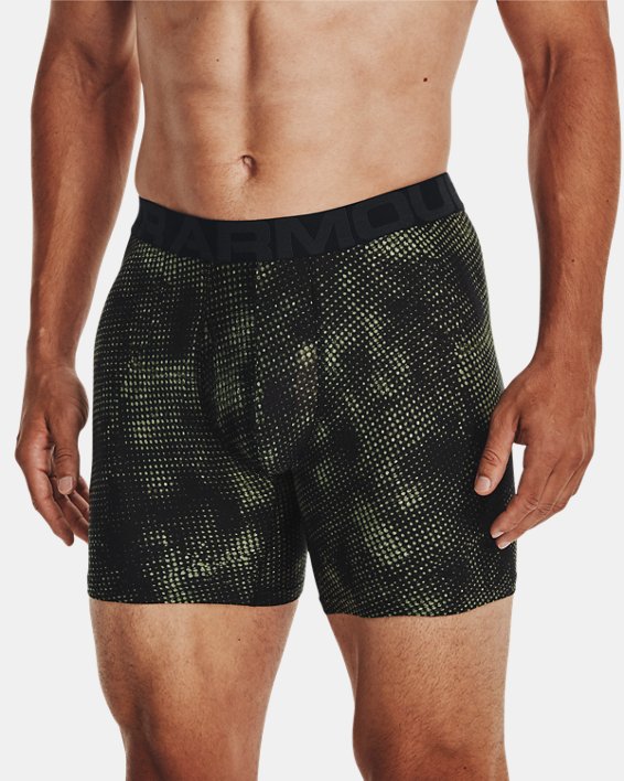 Picture of Under Armour 13636213912X 6 in. Tech Boxerjock Underwear&#44; Marine OD Green & Black - 2XL - Pack of 2
