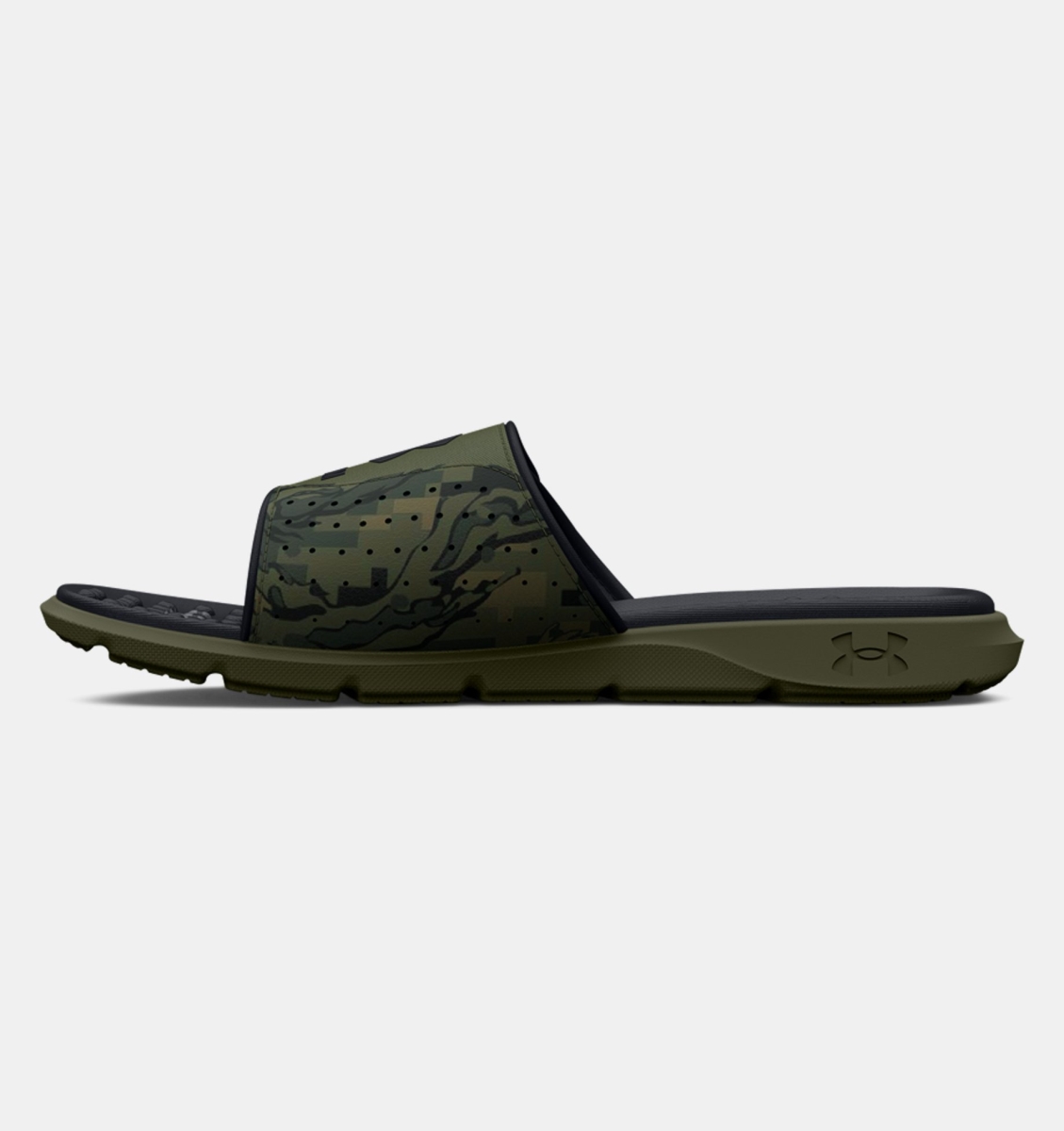 Picture of Under Armour 30261523008 Mens Ignite Pro 7 SL Freedom Slides&#44; Marine OD Green & Black - Size 8