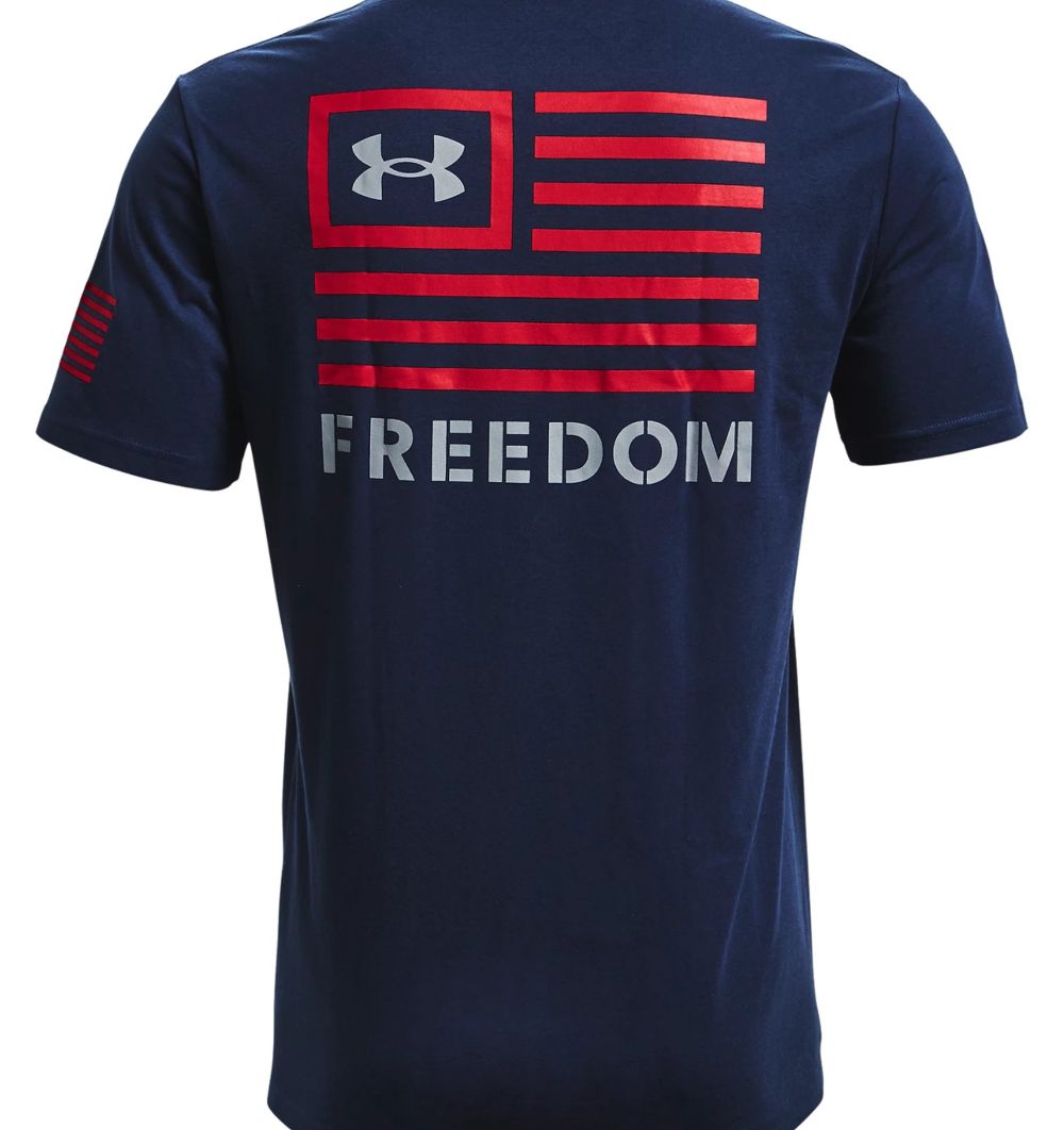 Picture of Under Armour 13708183923X Mens Freedom Banner T-Shirt&#44; Marine OD Green & Black - 3XL